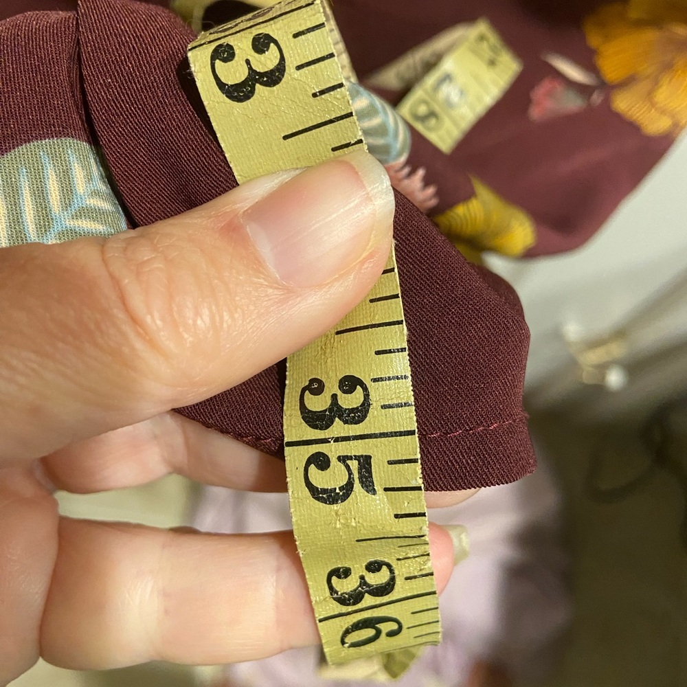 LOFT Burgundy Floral Long Sleeve Dress 12p EUC - Picture 7 of 8